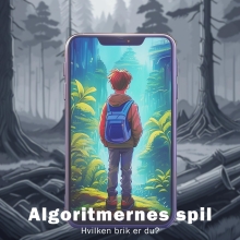 Billede af skærm med dreng i futuristisk stil