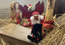 Billede af nisser i halmen