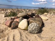 Foto af sten på stranden